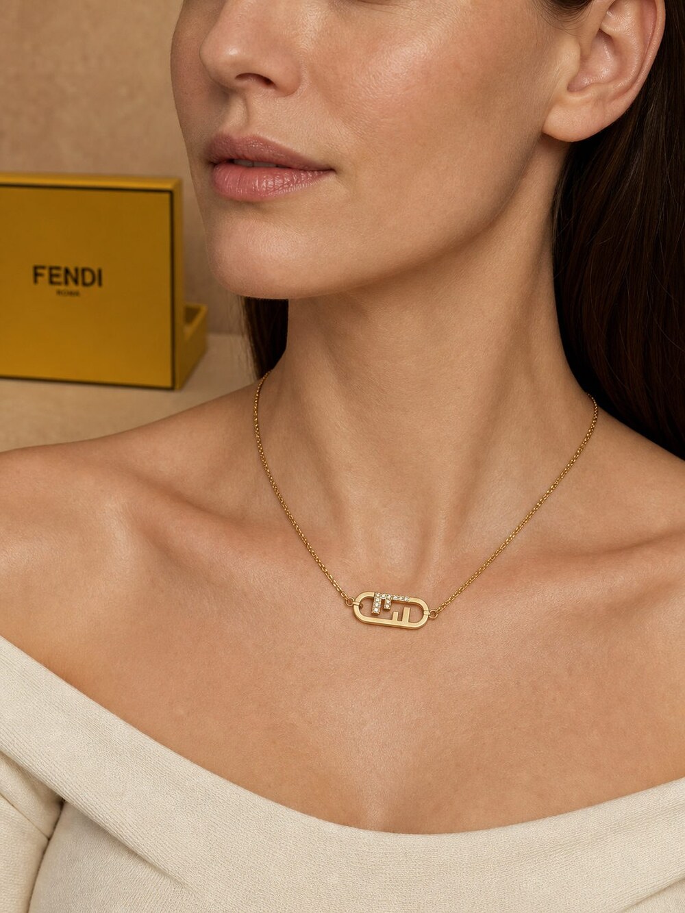 Fendi Modern Designer Necklace Style 1 | New with Box - Picture 8 of 9